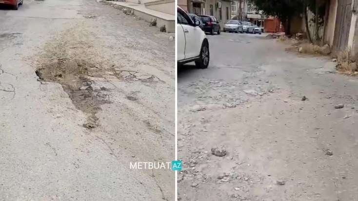 Masazırda bu küçə bərbad vəziyyətdədir -